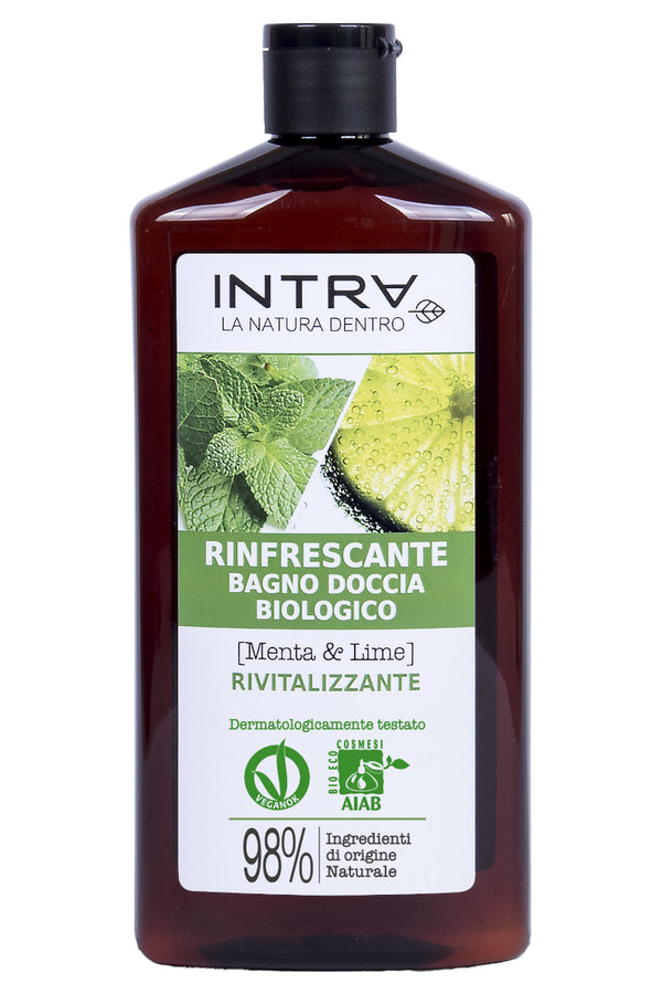 Gel de dus bio menta si lime, INTRA, 400 ml