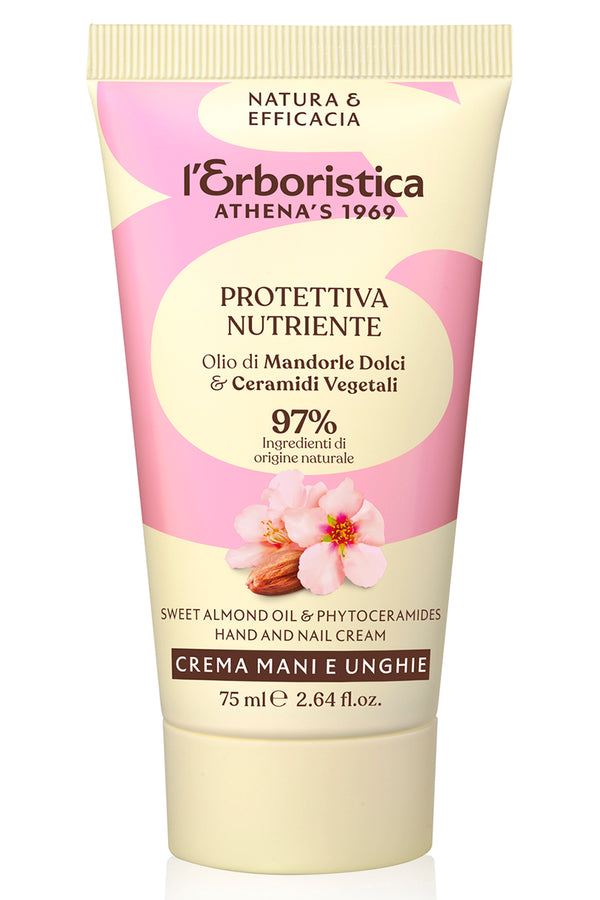 Crema pentru maini si unghii, cu ulei de migdale dulci si ceramide vegetale, hidratanta, hranitoare, l'Erboristica, 75 ml