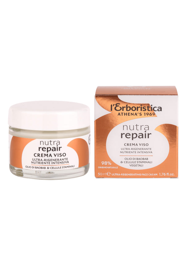 Crema pentru ten, cu ulei biologic de baobab, celule stem din plante, regeneranta, hranitoare, l'Erboristica, 50 ml