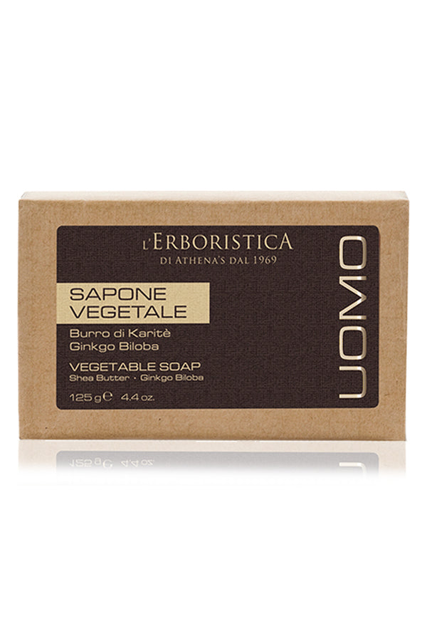 Sapun vegetal, unt de shea si ginkgo biloba, regenerant, catifelant, l'Erboristica Uomo, 100 g