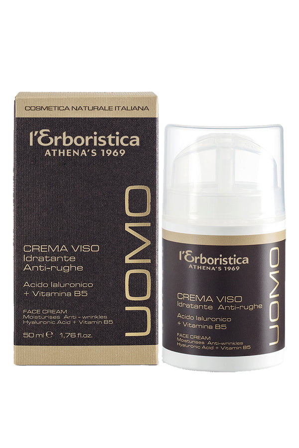 Crema de fata pentru barbati, hidratanta, antirid, cu acid hialuronic si vitamina B5, l'Erboristica, 50 ml