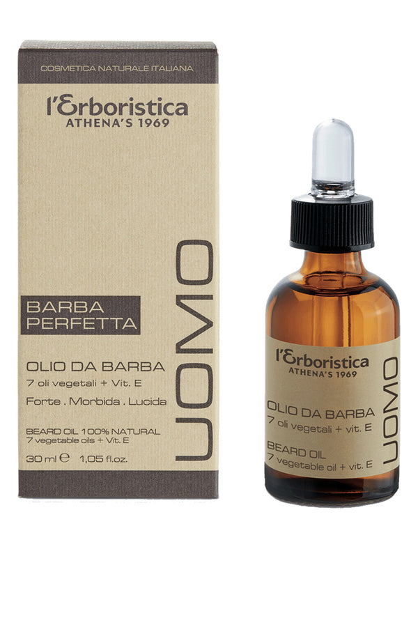 Ulei pentru barba, cu 7 uleiuri vegetale si vitamina E, l'Erboristica Uomo, 30ml